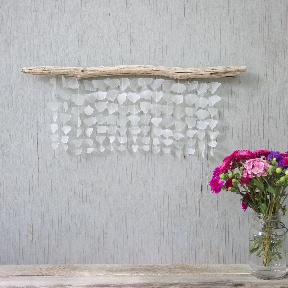 Sea Glass & Driftwood Mobile - Solid White Wave (06.16.26)