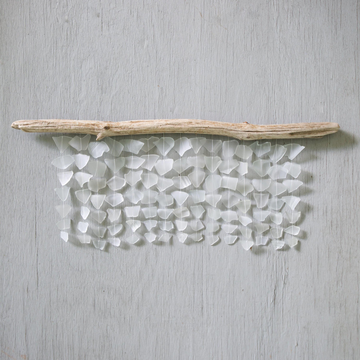 Sea Glass & Driftwood Mobile - Solid White Wave (06.16.26)