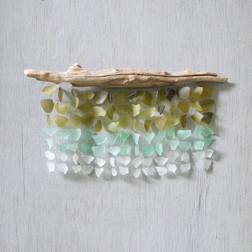 Sea Glass & Driftwood Mobile - Olive Ombré Wave (06.17.26)