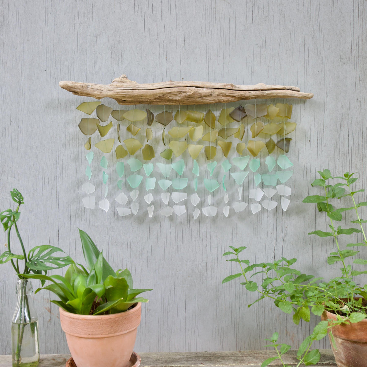 Sea Glass & Driftwood Mobile - Olive Ombré Wave (06.17.26)