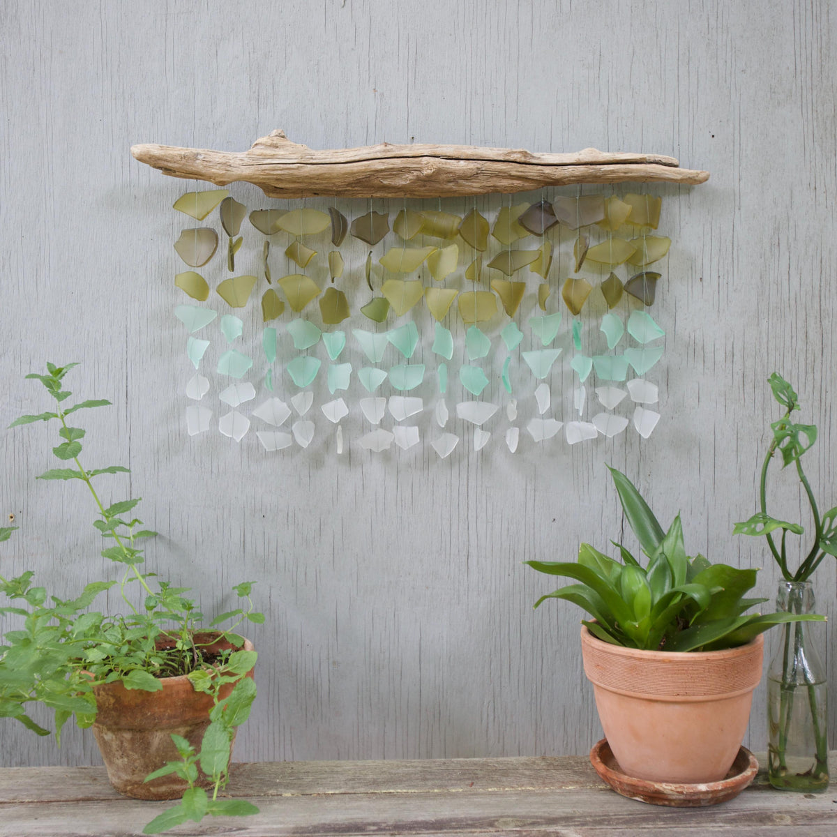 Sea Glass & Driftwood Mobile - Olive Ombré Wave (06.17.26)