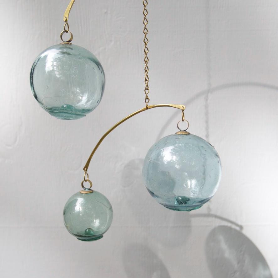 Limited Edition Japanese Fishing Float Kinetic Mobile