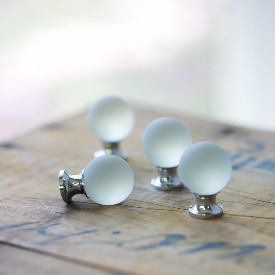 Sea Glass Drawer Knob - Soft Grey