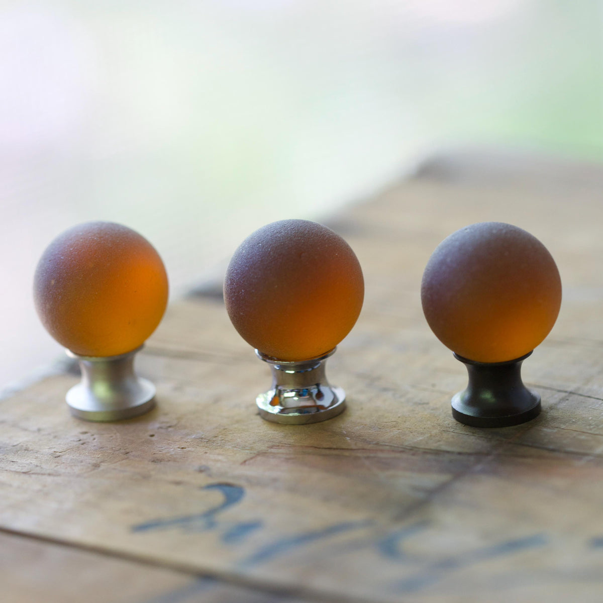 Sea Glass Drawer Knob - Deep Amber