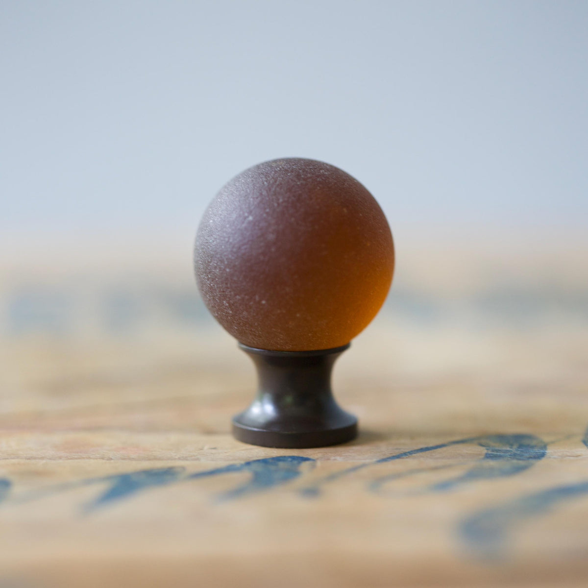Sea Glass Drawer Knob - Deep Amber