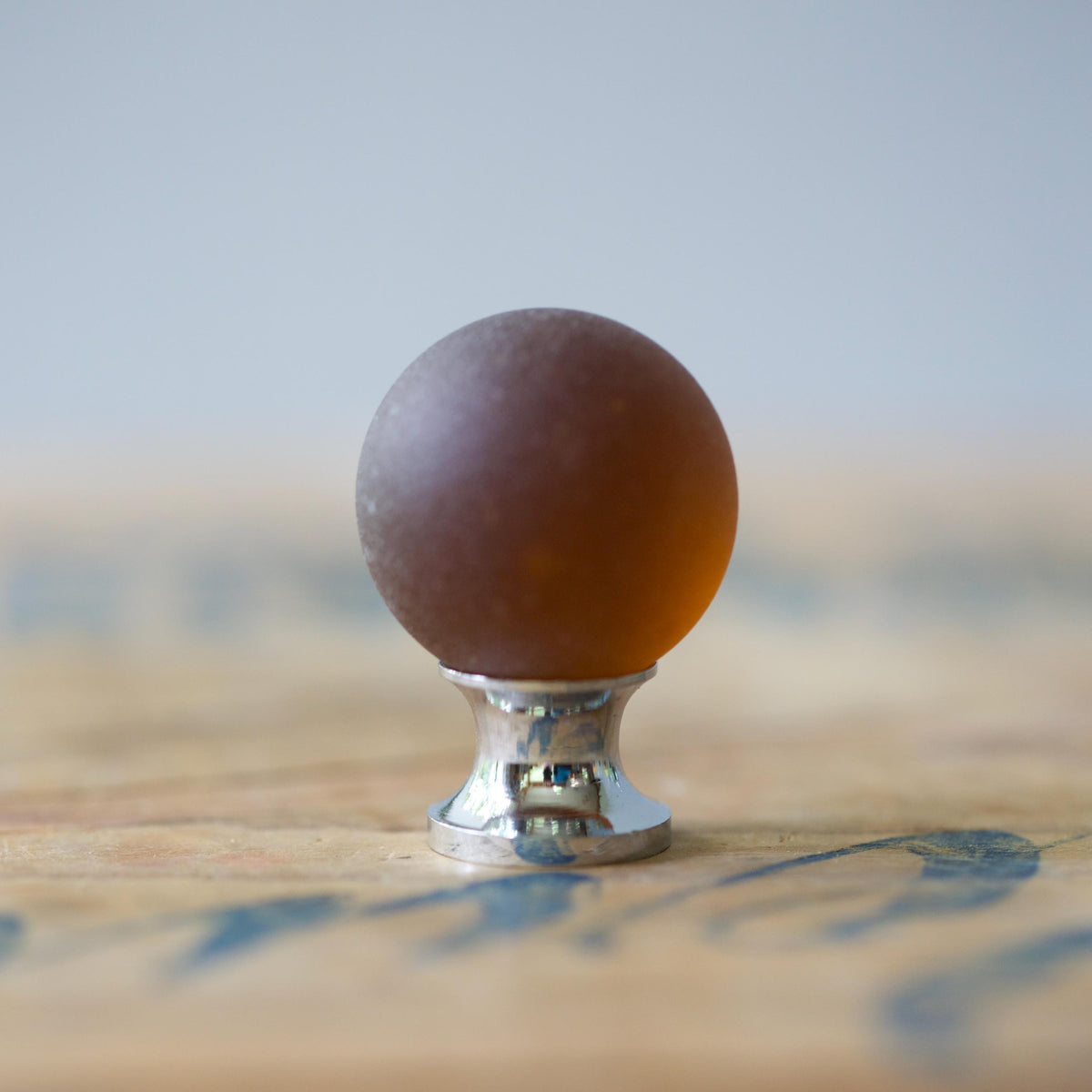 Sea Glass Drawer Knob - Deep Amber