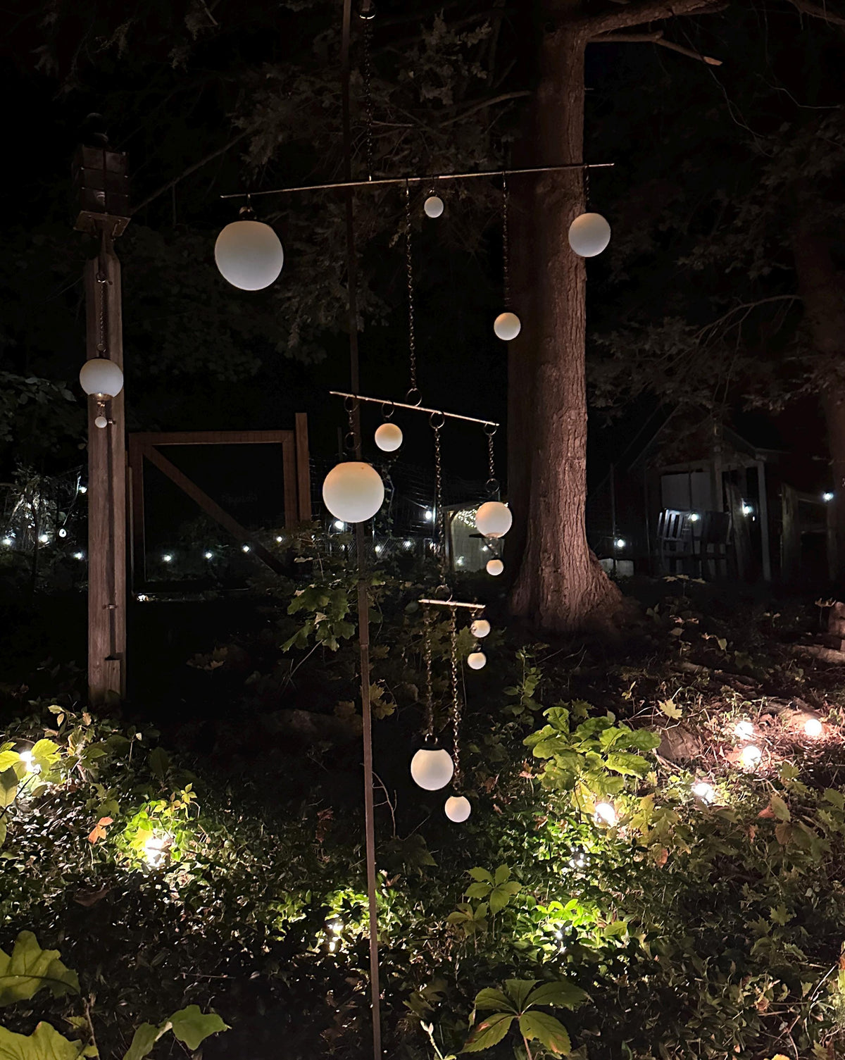 Balance - Opalite Glass & Brass Mobile: Handmade Kinetic Sculpture