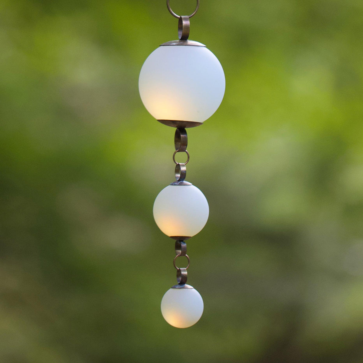 Inertia - Opalite Glass & Brass Mobile: Handmade Kinetic Sculpture