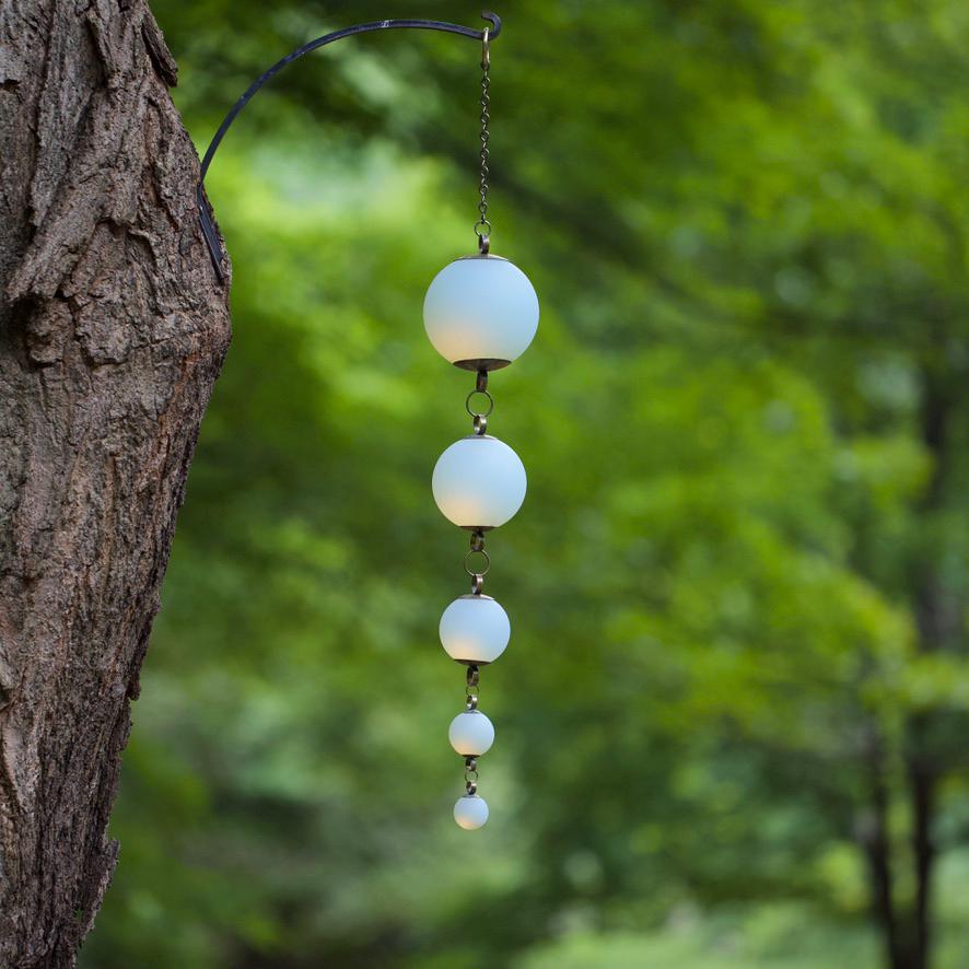 Inertia - Opalite Glass & Brass Mobile: Handmade Kinetic Sculpture