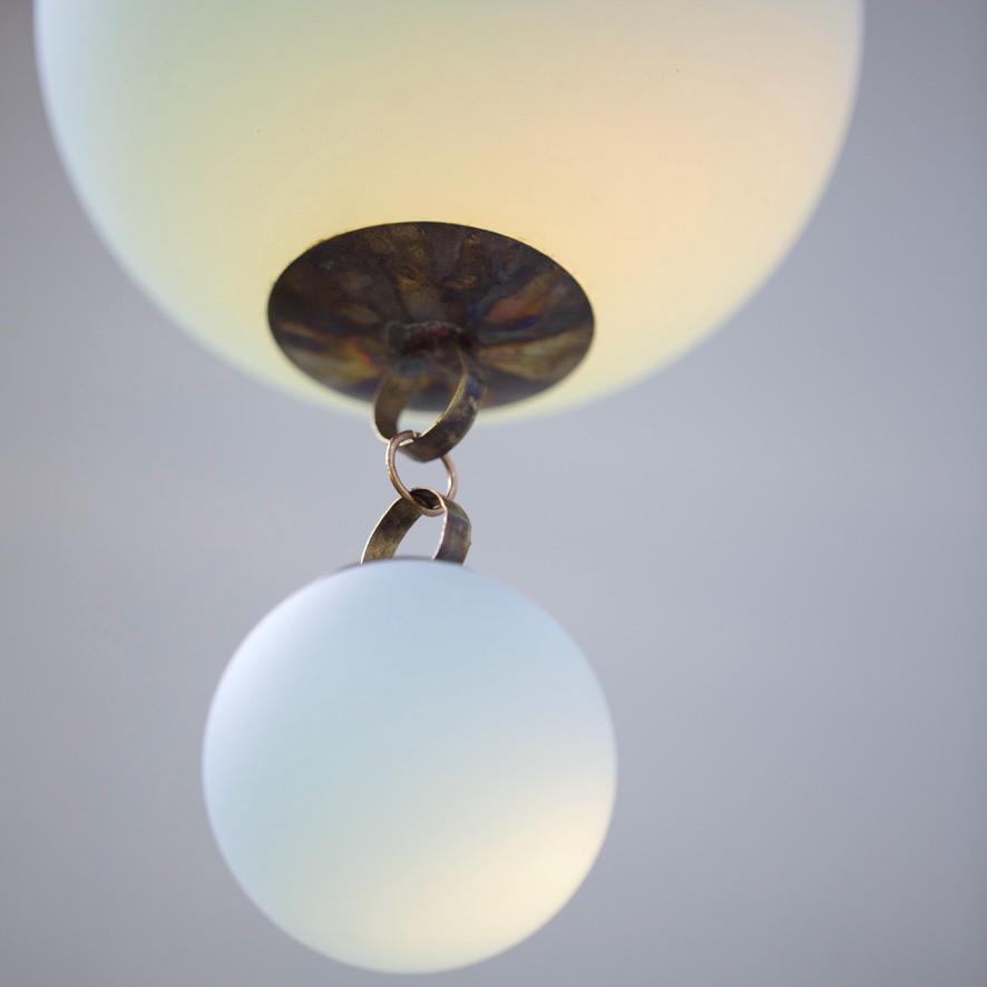 Peace - Opalite Glass & Brass: Handmade Kinetic Sculpture