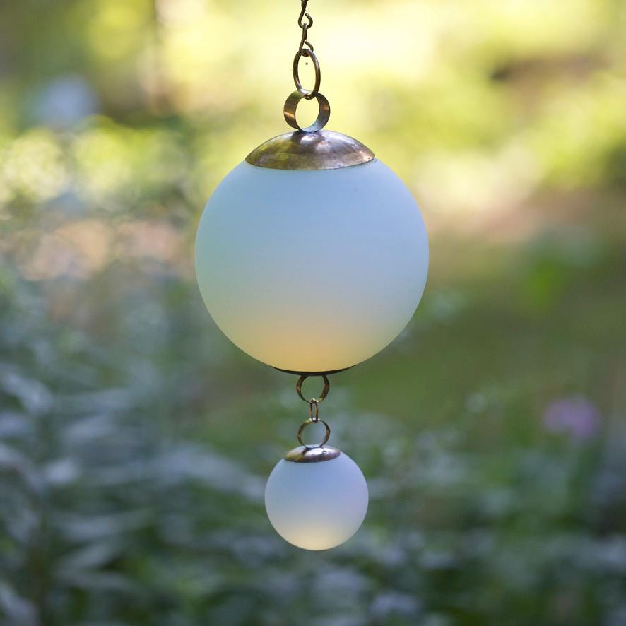 Peace - Opalite Glass & Brass: Handmade Kinetic Sculpture