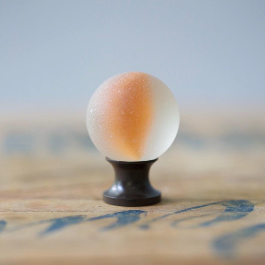 Sea Glass Drawer Knob - Orange Swirl Marble