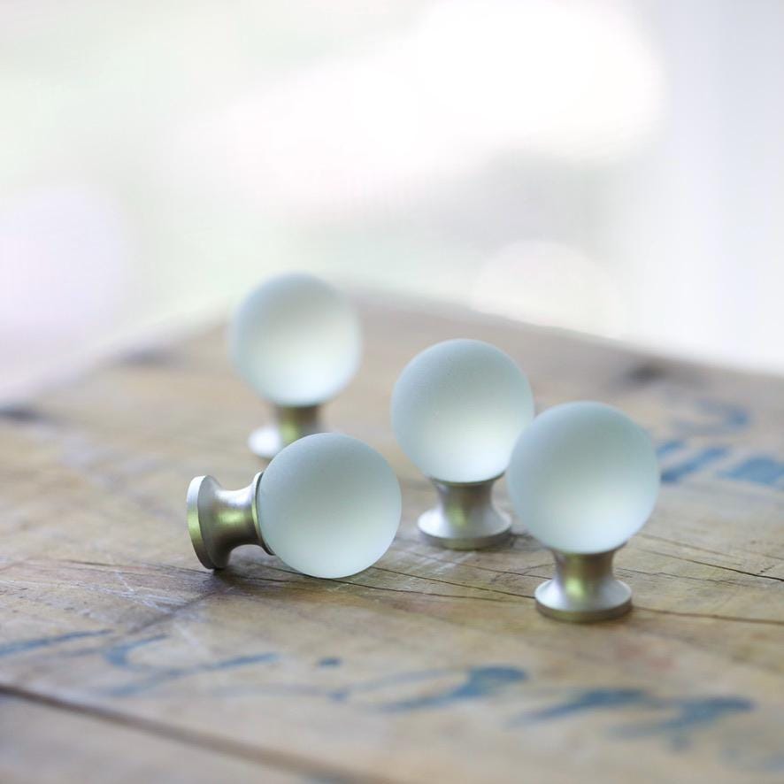 Sea Glass Drawer Knob - Soft Grey