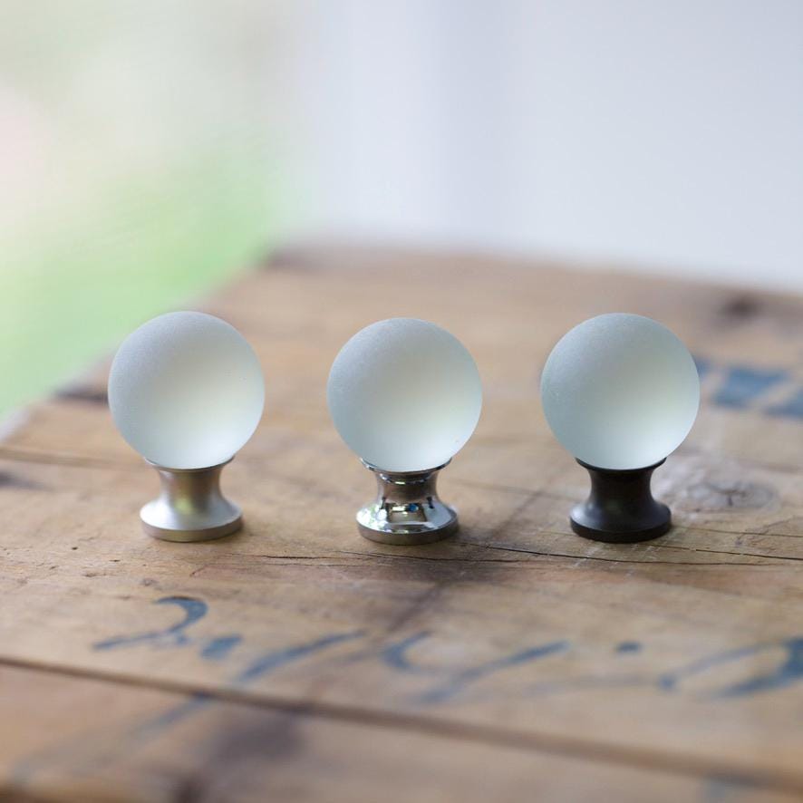 Sea Glass Drawer Knob - Soft Grey