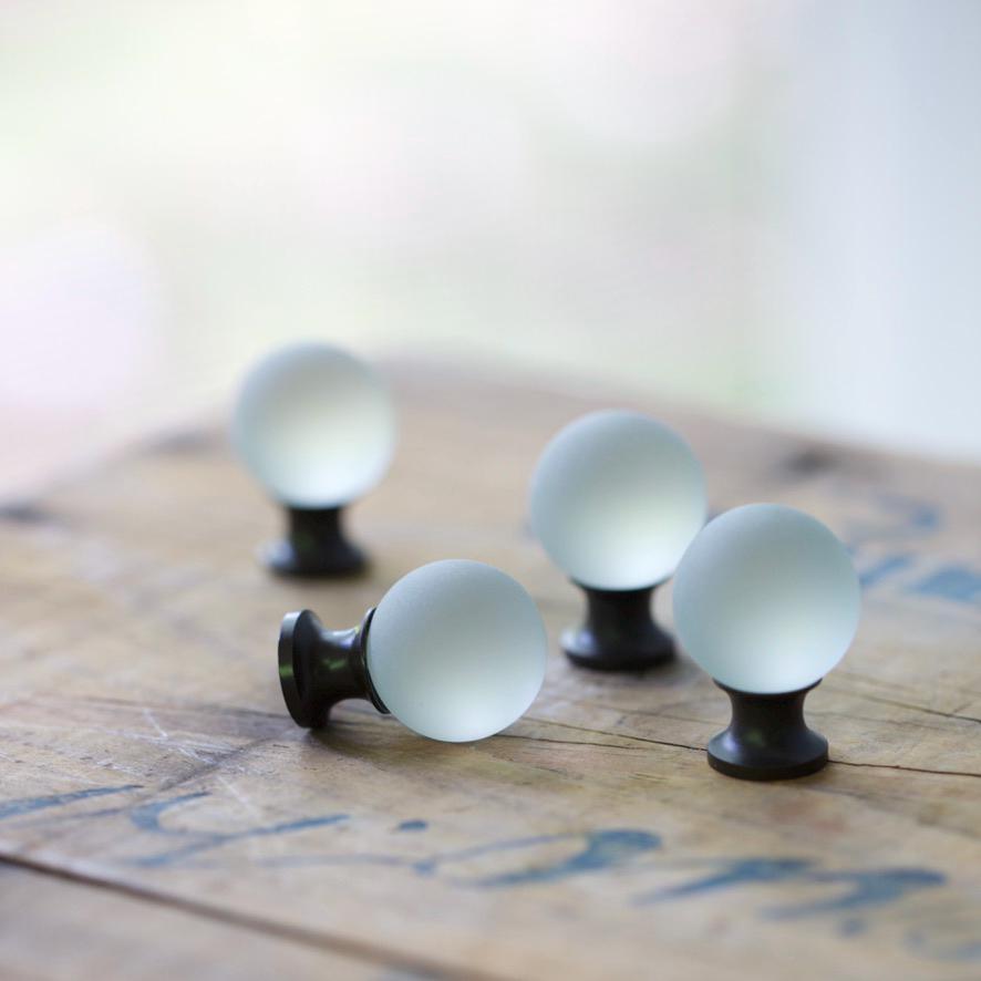 Sea Glass Drawer Knob - Soft Grey