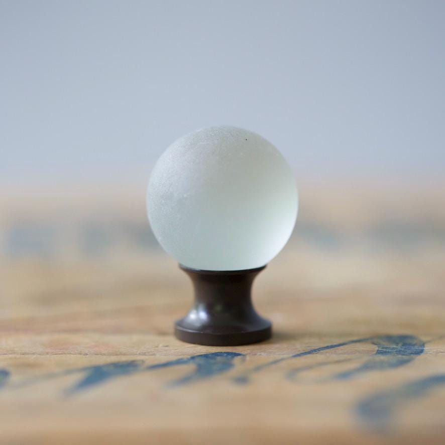 Sea Glass Drawer Knob - Soft Grey