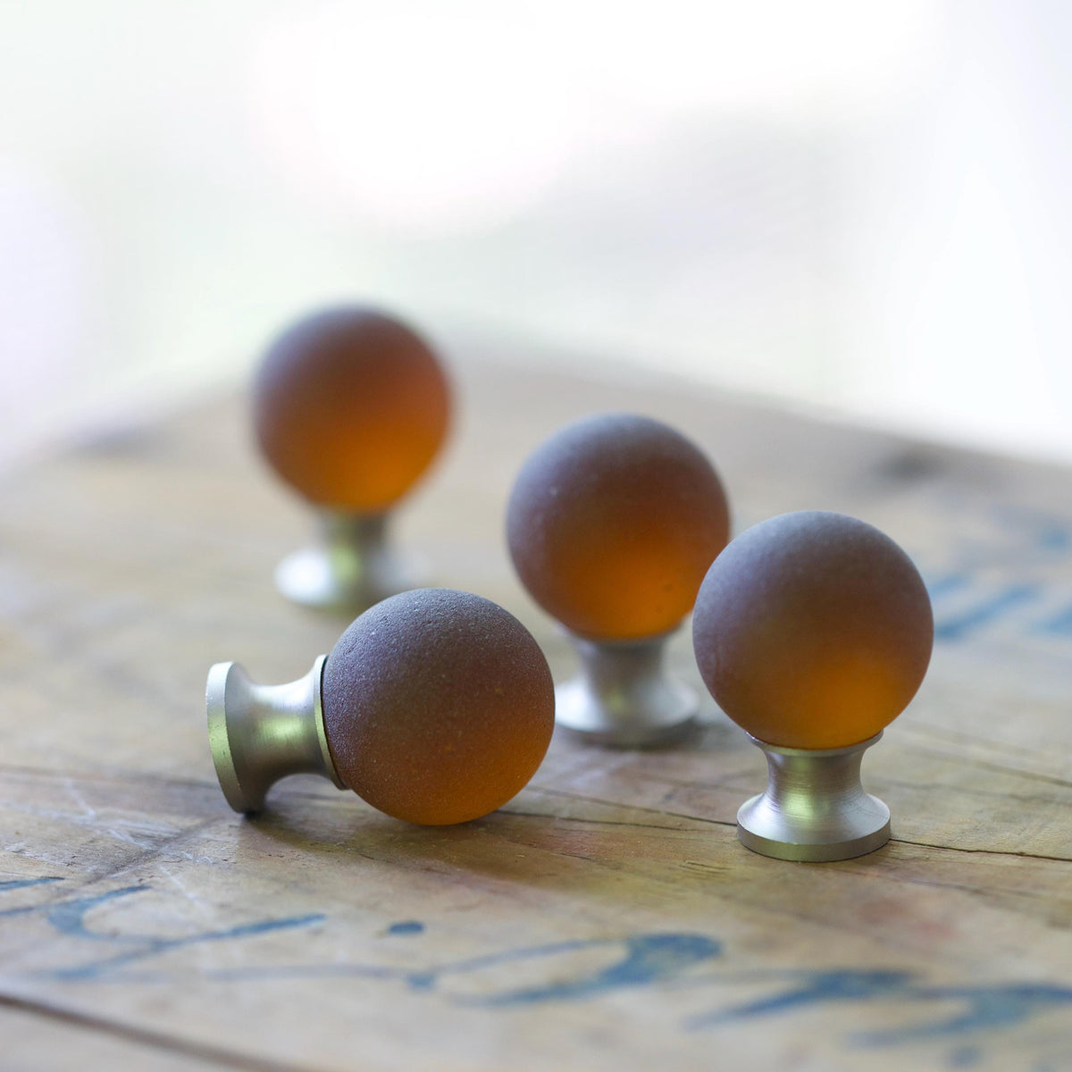 Sea Glass Drawer Knob - Deep Amber