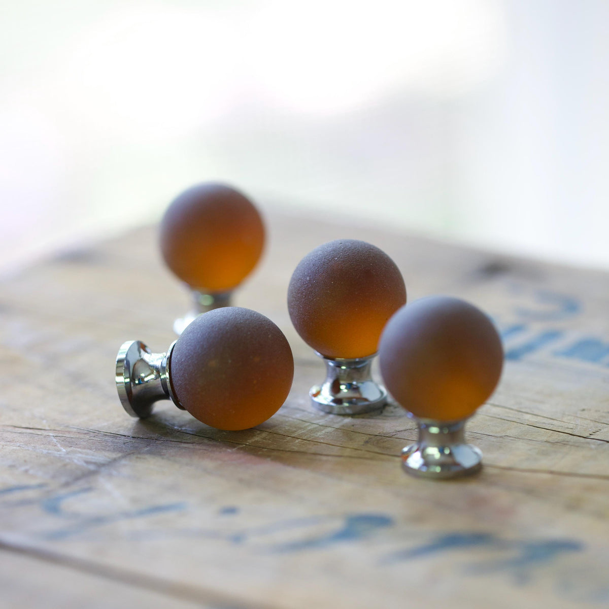 Sea Glass Drawer Knob - Deep Amber