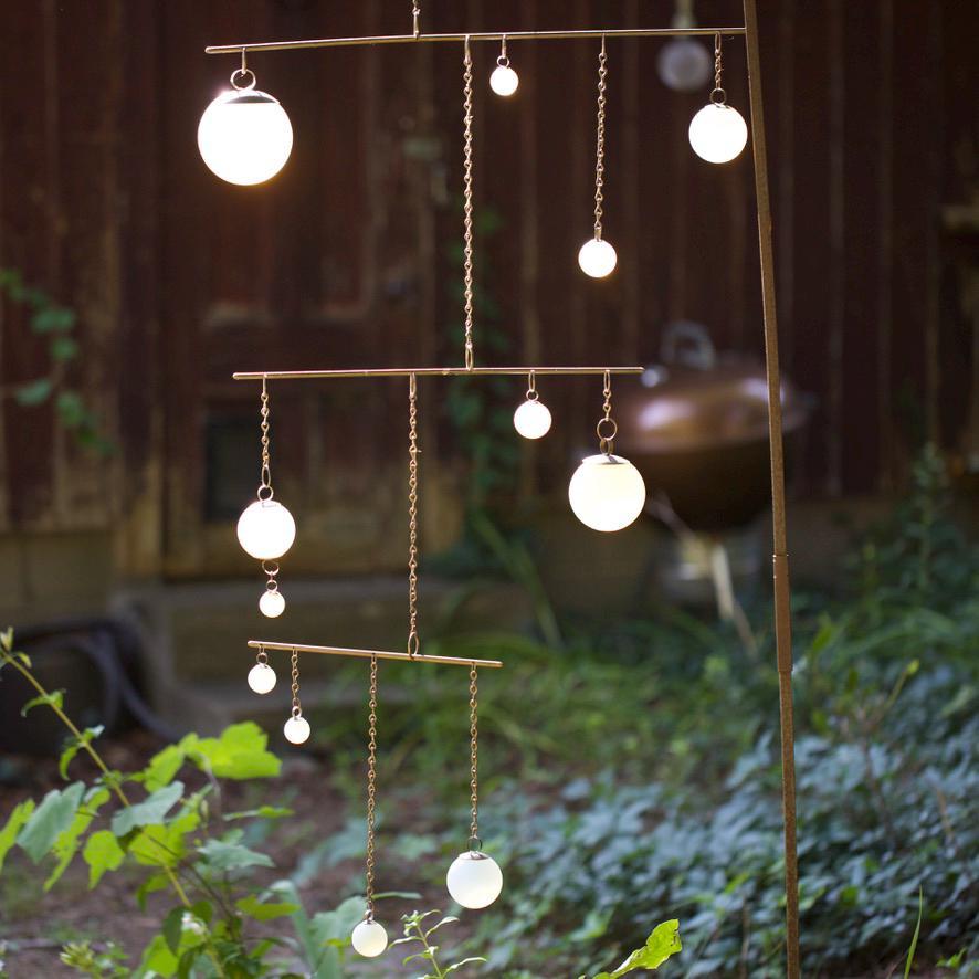 Balance - Opalite Glass & Brass Mobile: Handmade Kinetic Sculpture