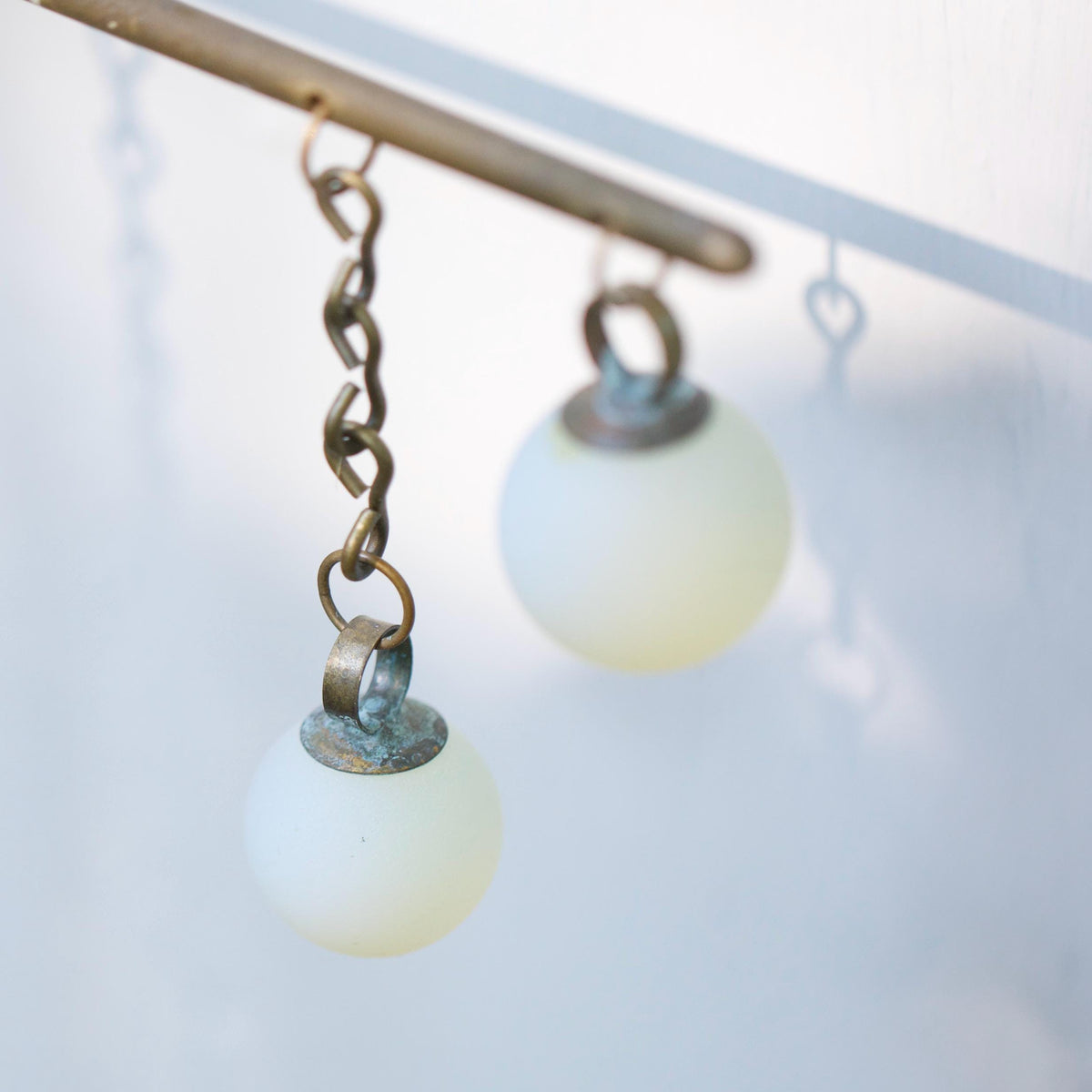 Balance - Opalite Glass & Brass Mobile: Handmade Kinetic Sculpture