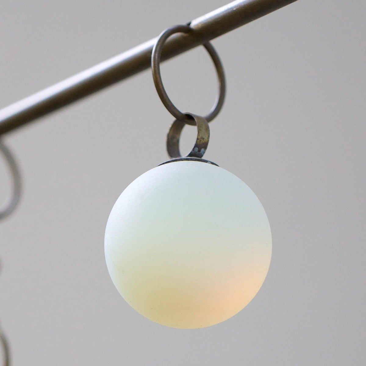 Balance - Opalite Glass & Brass Mobile: Handmade Kinetic Sculpture