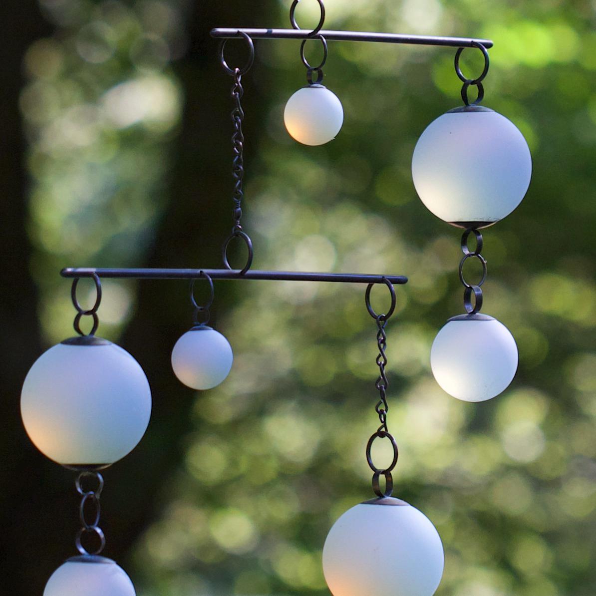 Play - Opalite Glass & Brass Mobile: Handmade Kinetic Sculpture