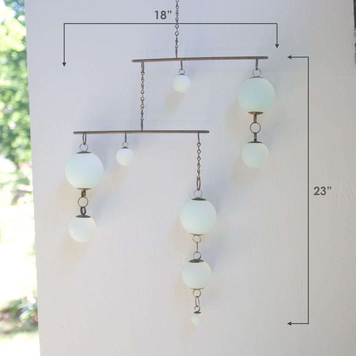 Play - Opalite Glass & Brass Mobile: Handmade Kinetic Sculpture