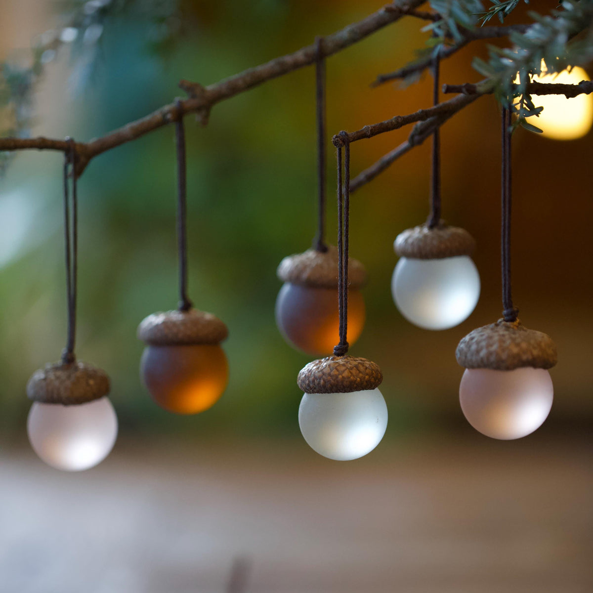 Handmade Sea Glass Acorns: Cozy Fall Decorative Ornaments