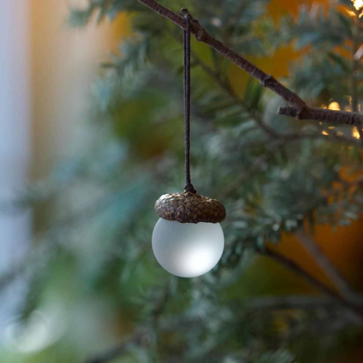 Handmade Sea Glass Acorns: Cozy Fall Decorative Ornaments
