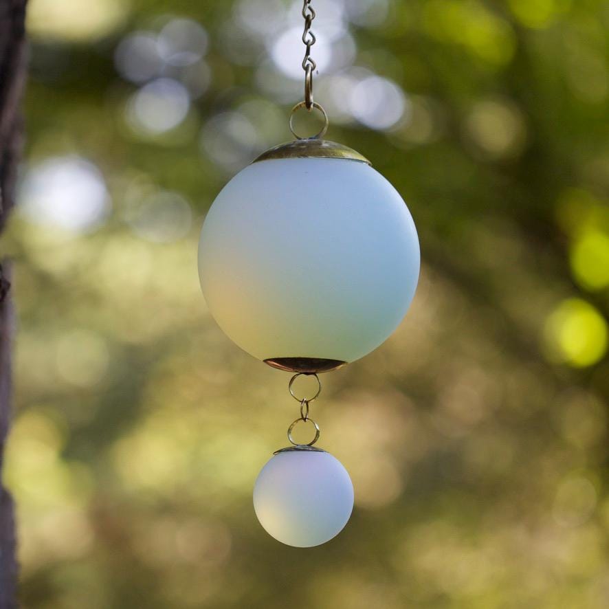 Peace - Opalite Glass & Brass: Handmade Kinetic Sculpture