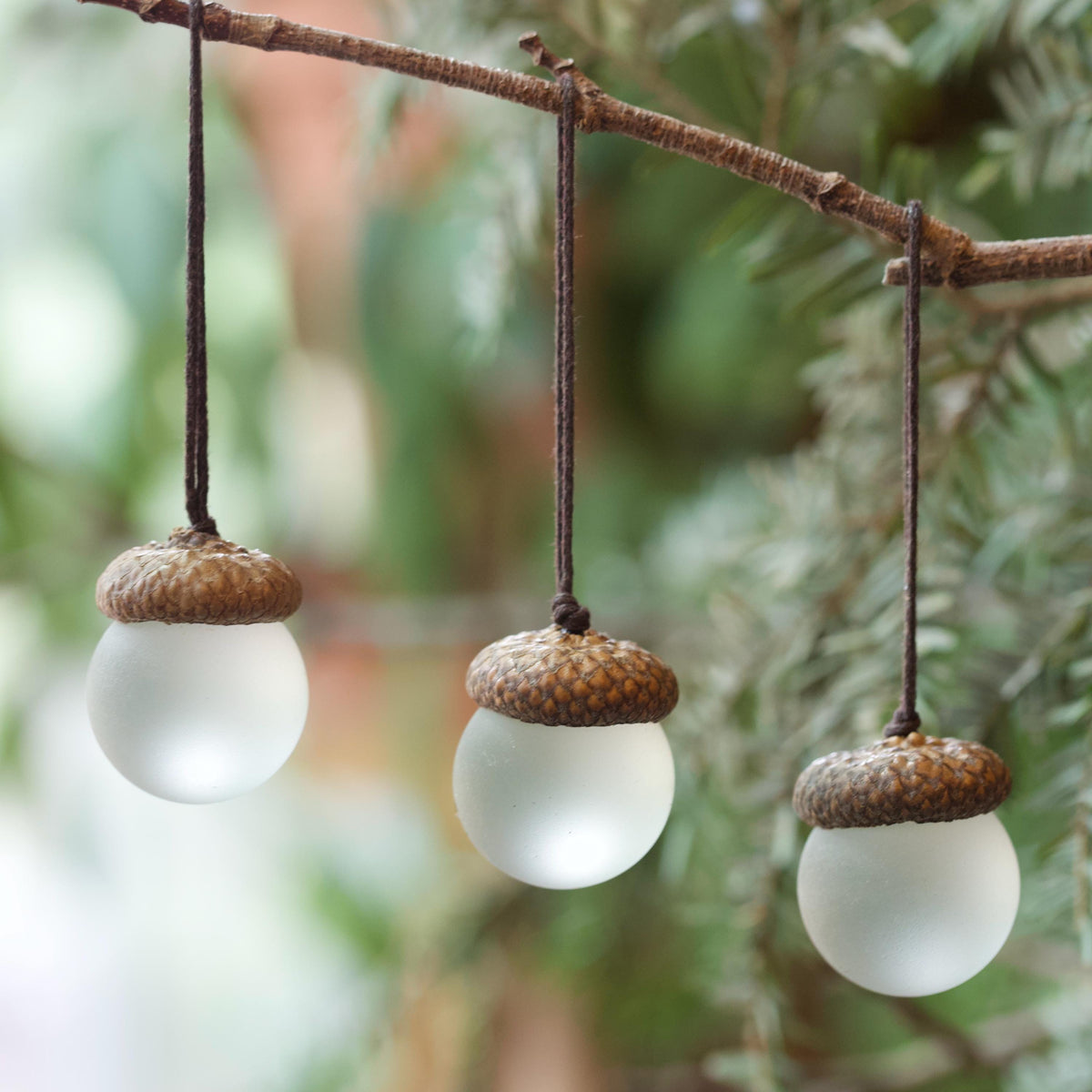 Handmade Sea Glass Acorns: Cozy Fall Decorative Ornaments