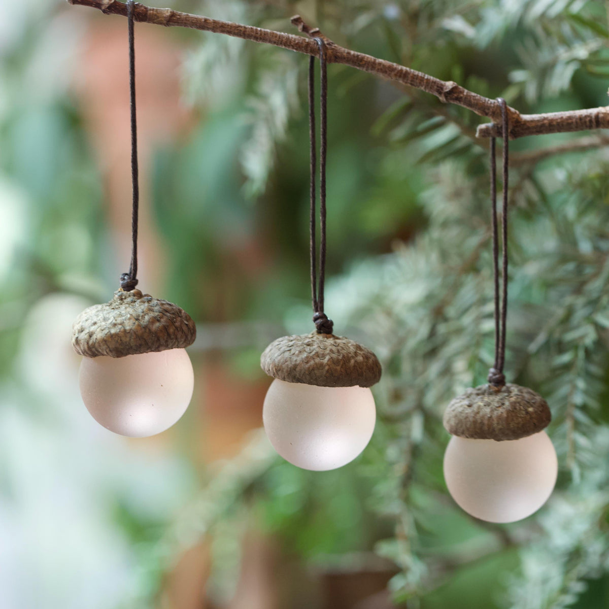 Handmade Sea Glass Acorns: Cozy Fall Decorative Ornaments