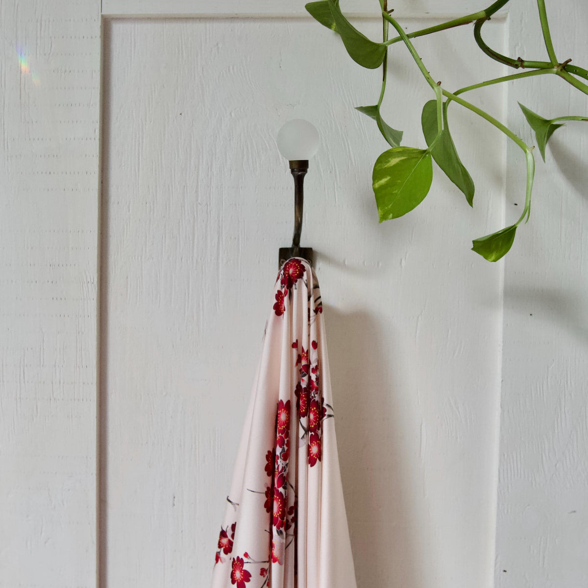 Sea Glass & Brass Coat Hook | Coastal Bathroom | Nautical Entryway