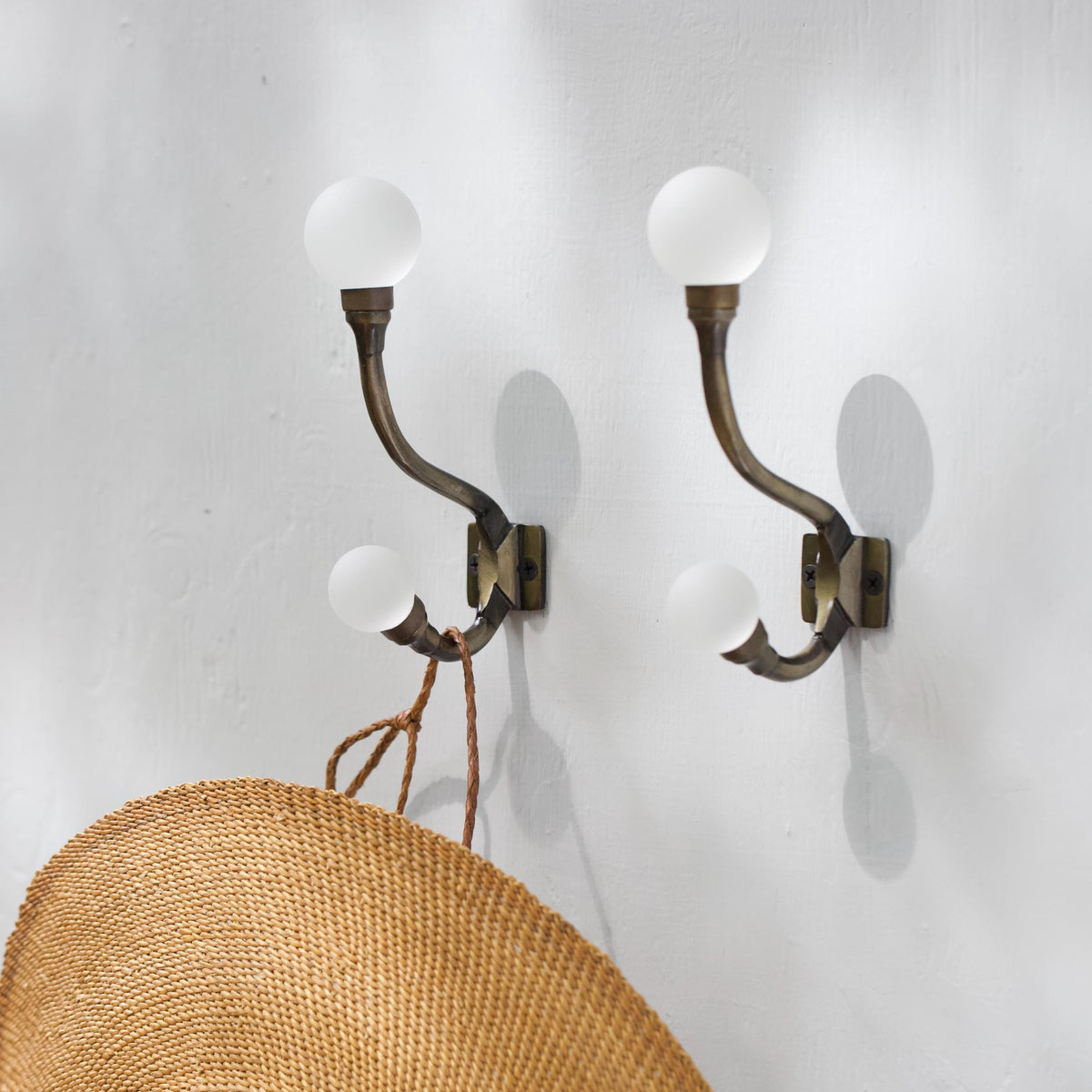 Sea Glass & Brass Coat Hook | Coastal Bathroom | Nautical Entryway