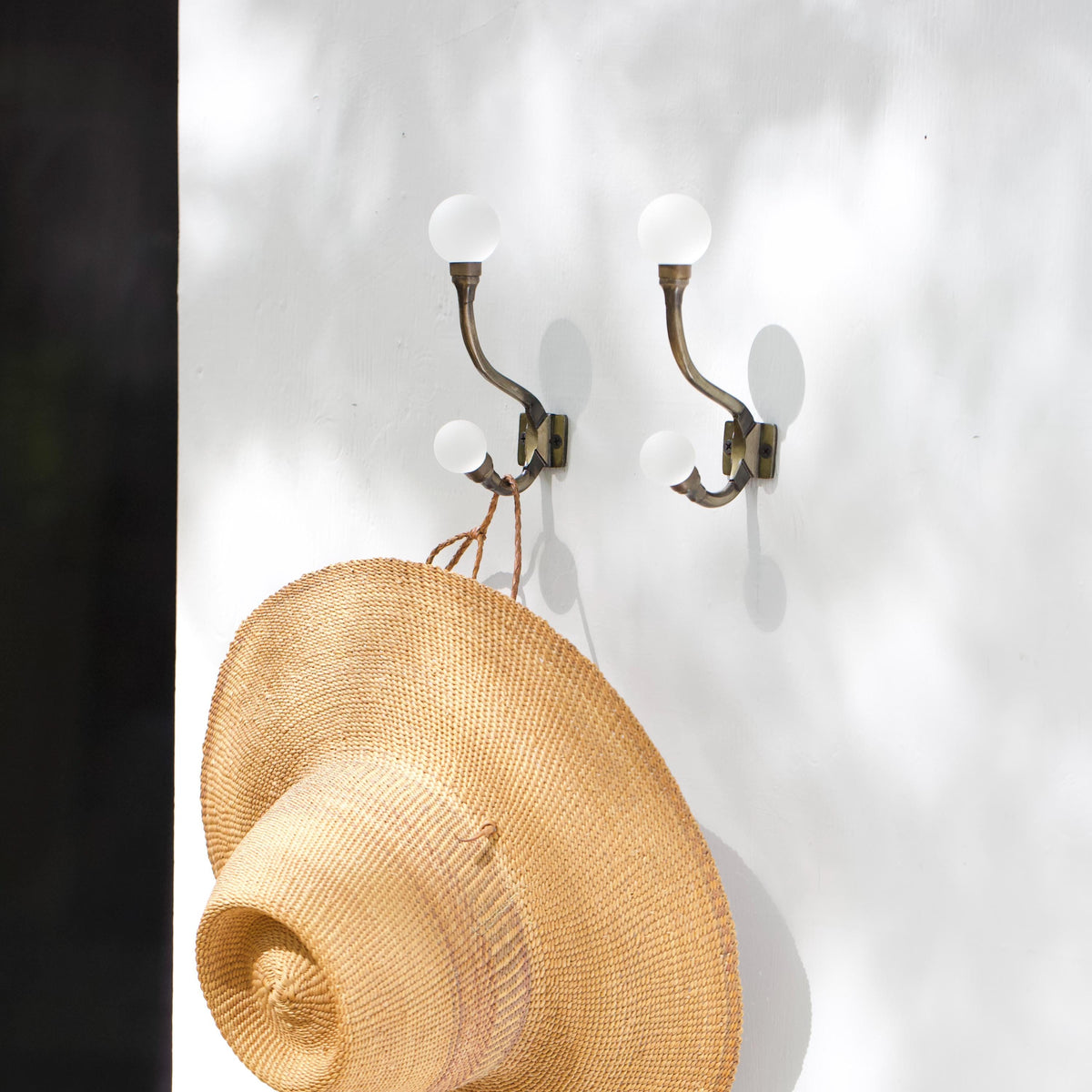 Sea Glass & Brass Coat Hook | Coastal Bathroom | Nautical Entryway