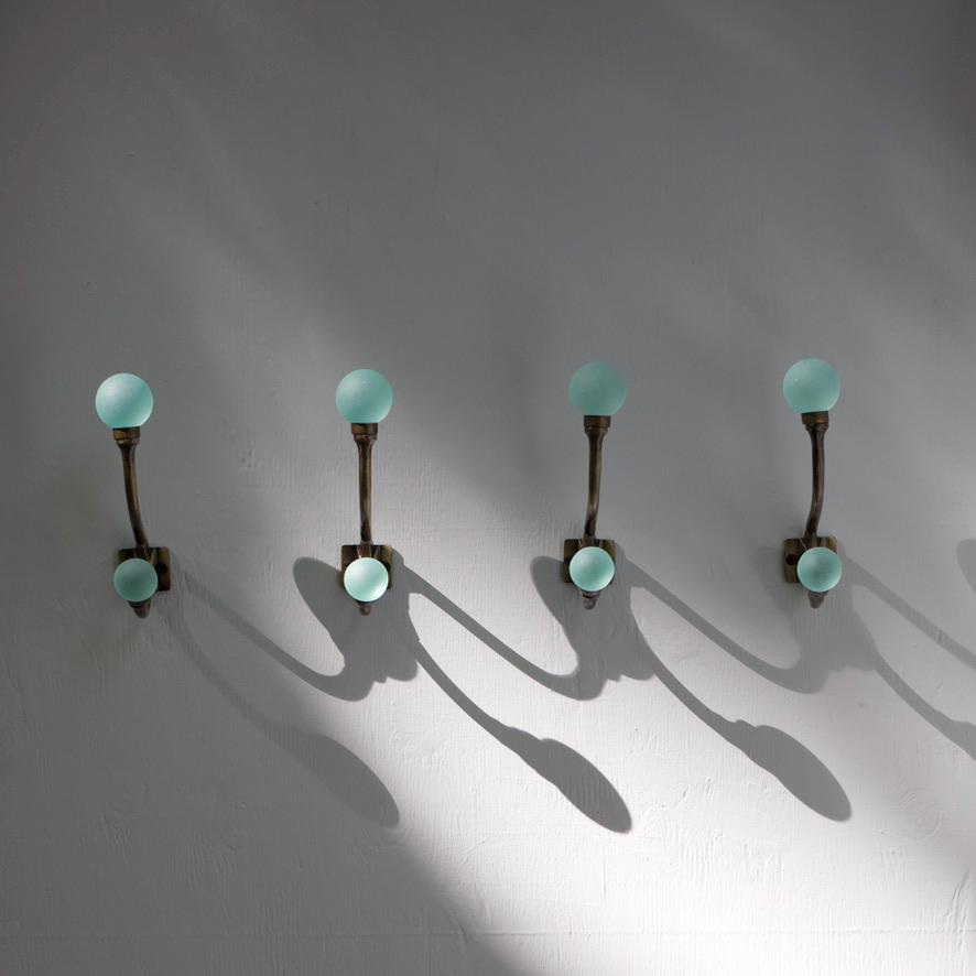 Sea Glass & Brass Coat Hook | Coastal Bathroom | Nautical Entryway
