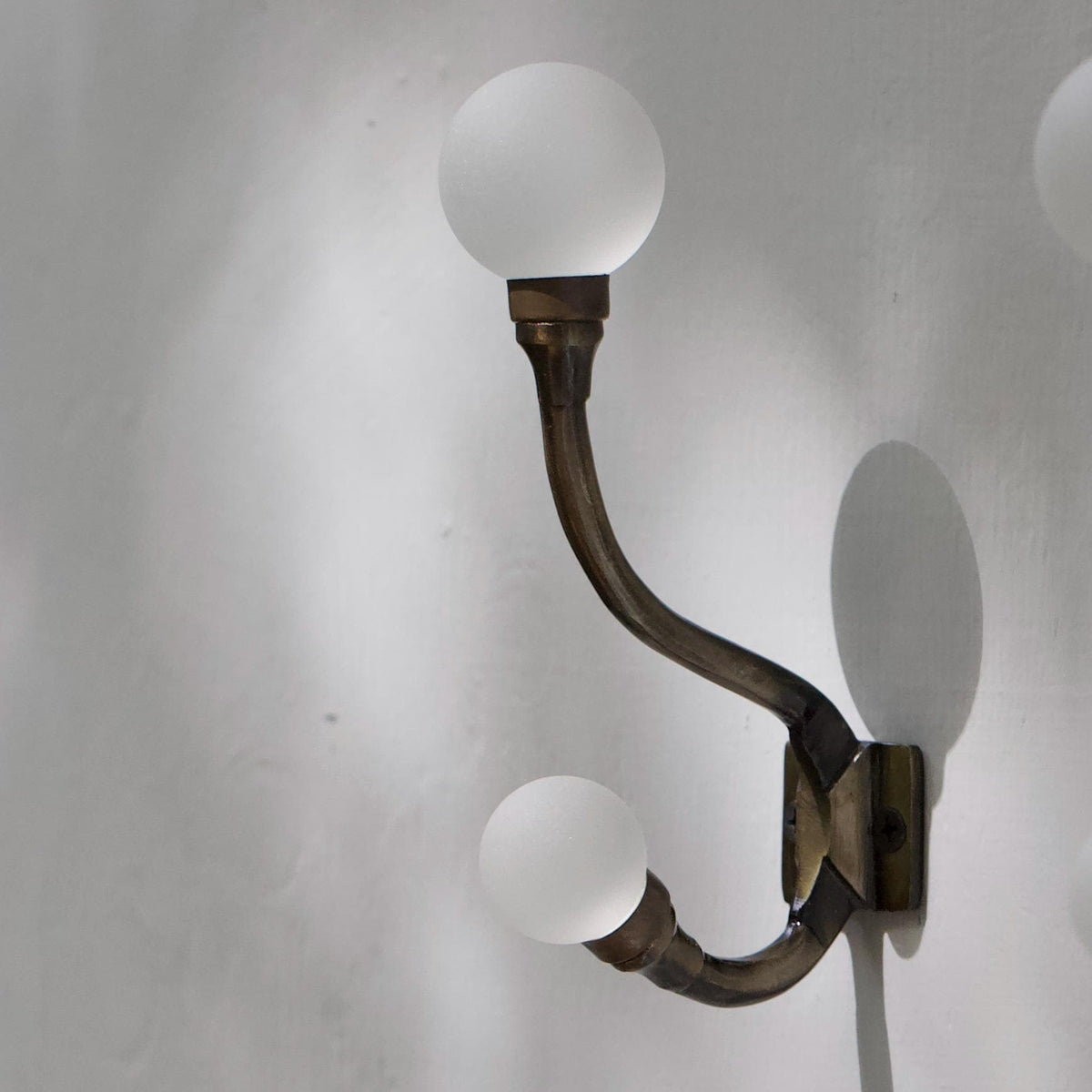 Sea Glass & Brass Coat Hook | Coastal Bathroom | Nautical Entryway