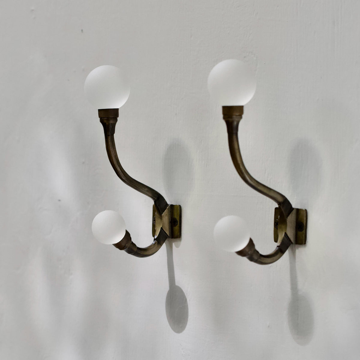Sea Glass & Brass Coat Hook | Coastal Bathroom | Nautical Entryway