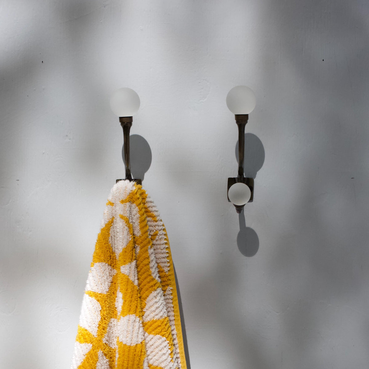 Sea Glass & Brass Coat Hook | Coastal Bathroom | Nautical Entryway