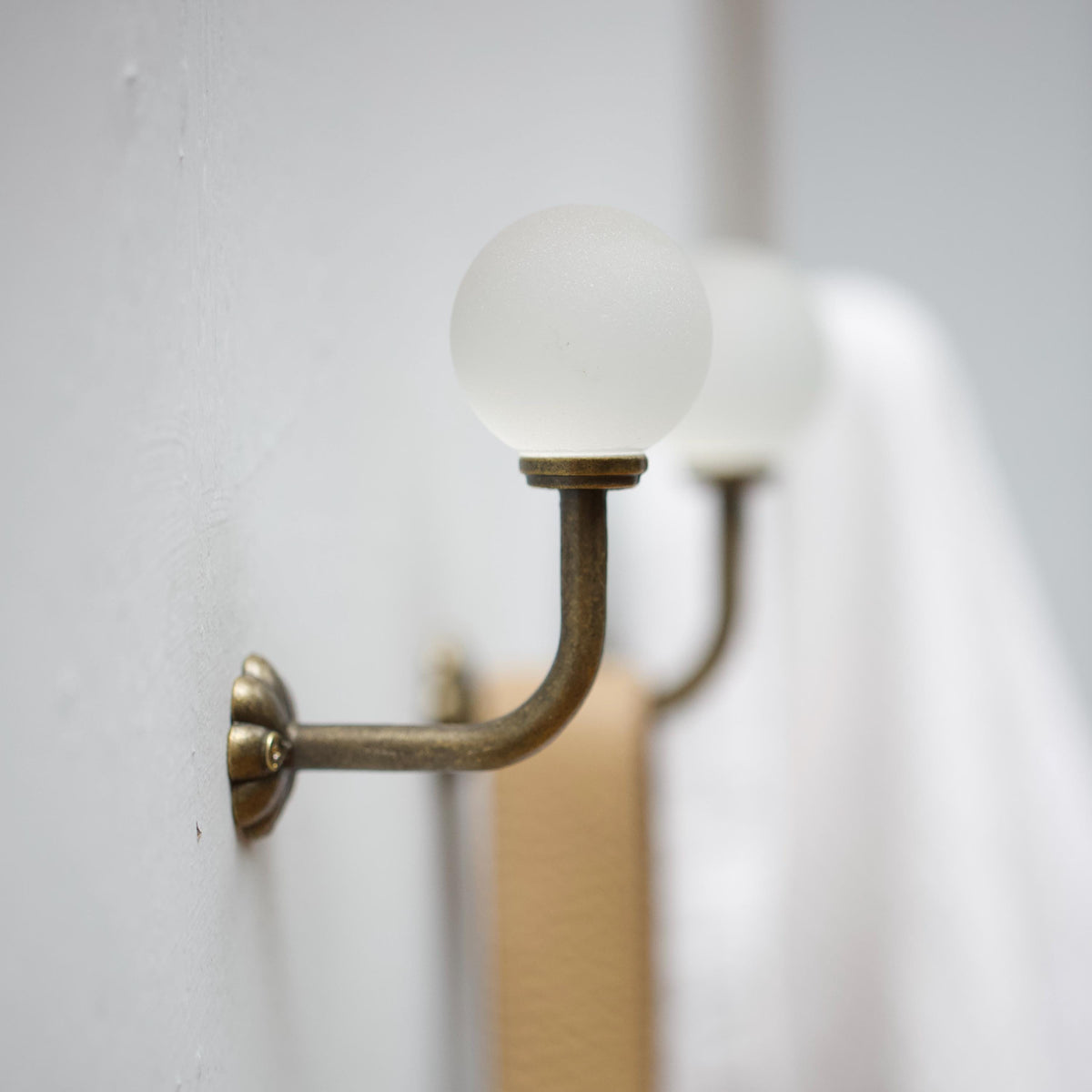 Medium Sea Glass Hook - White