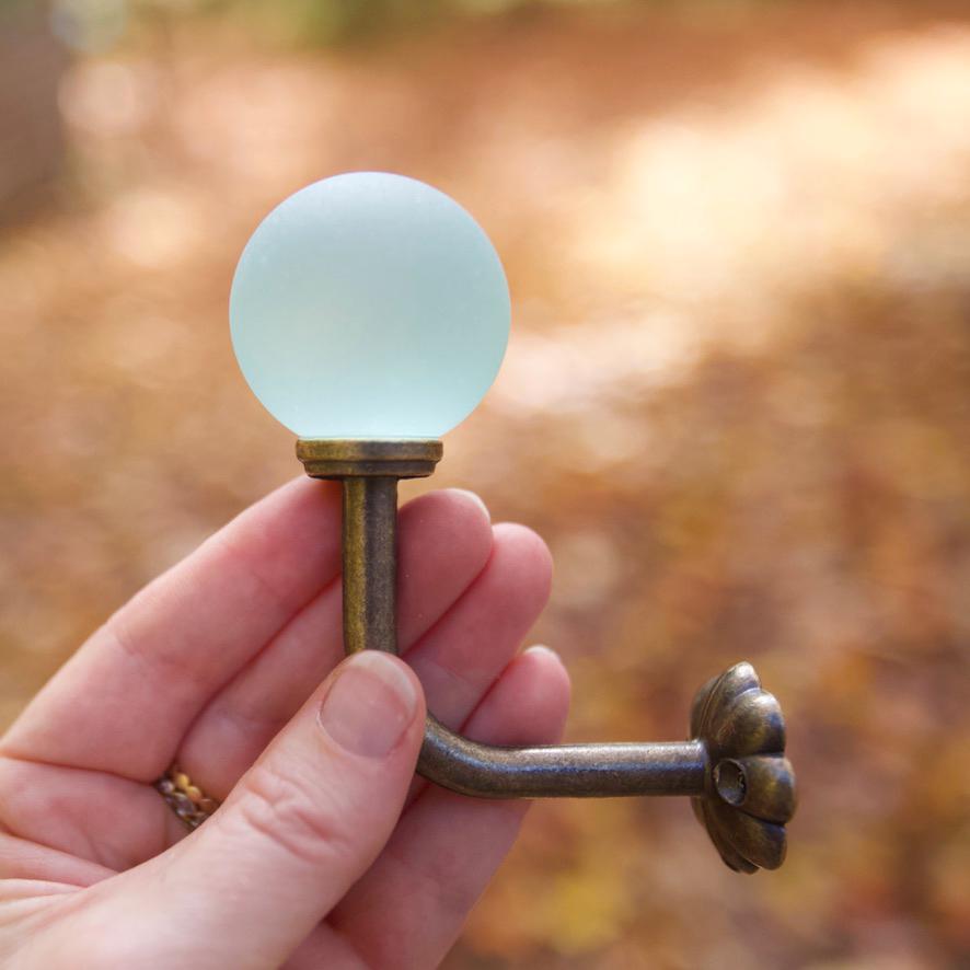 Medium Sea Glass Hook - Seafoam
