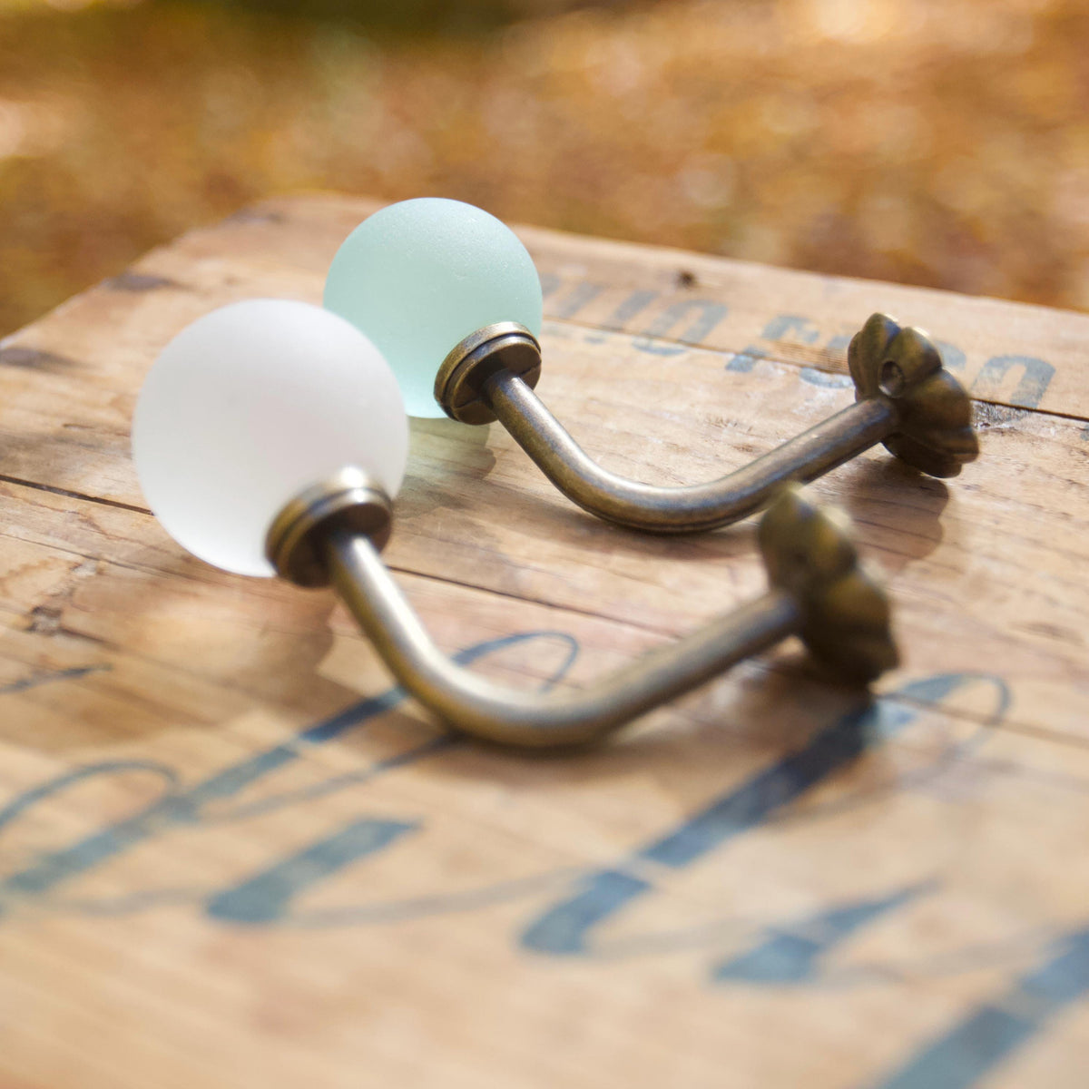 Medium Sea Glass Hook - Seafoam