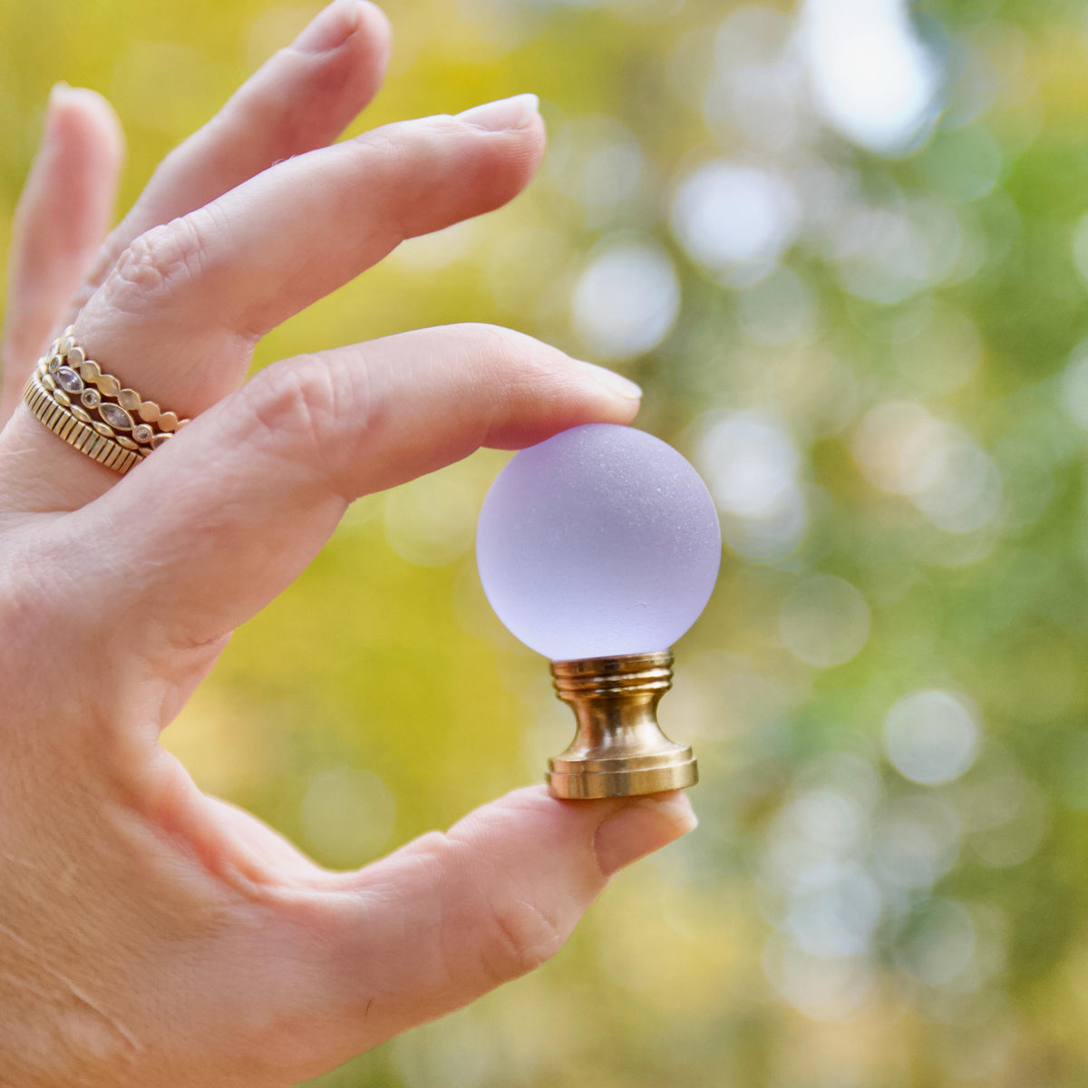 Sea Glass Lamp Finial - 10 Color Options