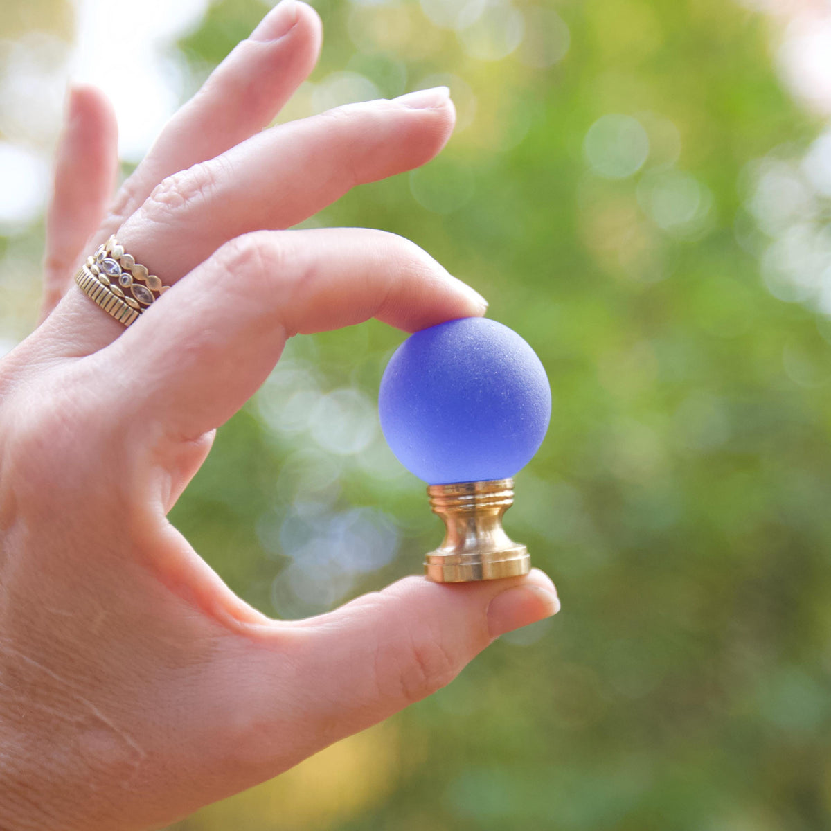 Sea Glass Lamp Finial - 10 Color Options