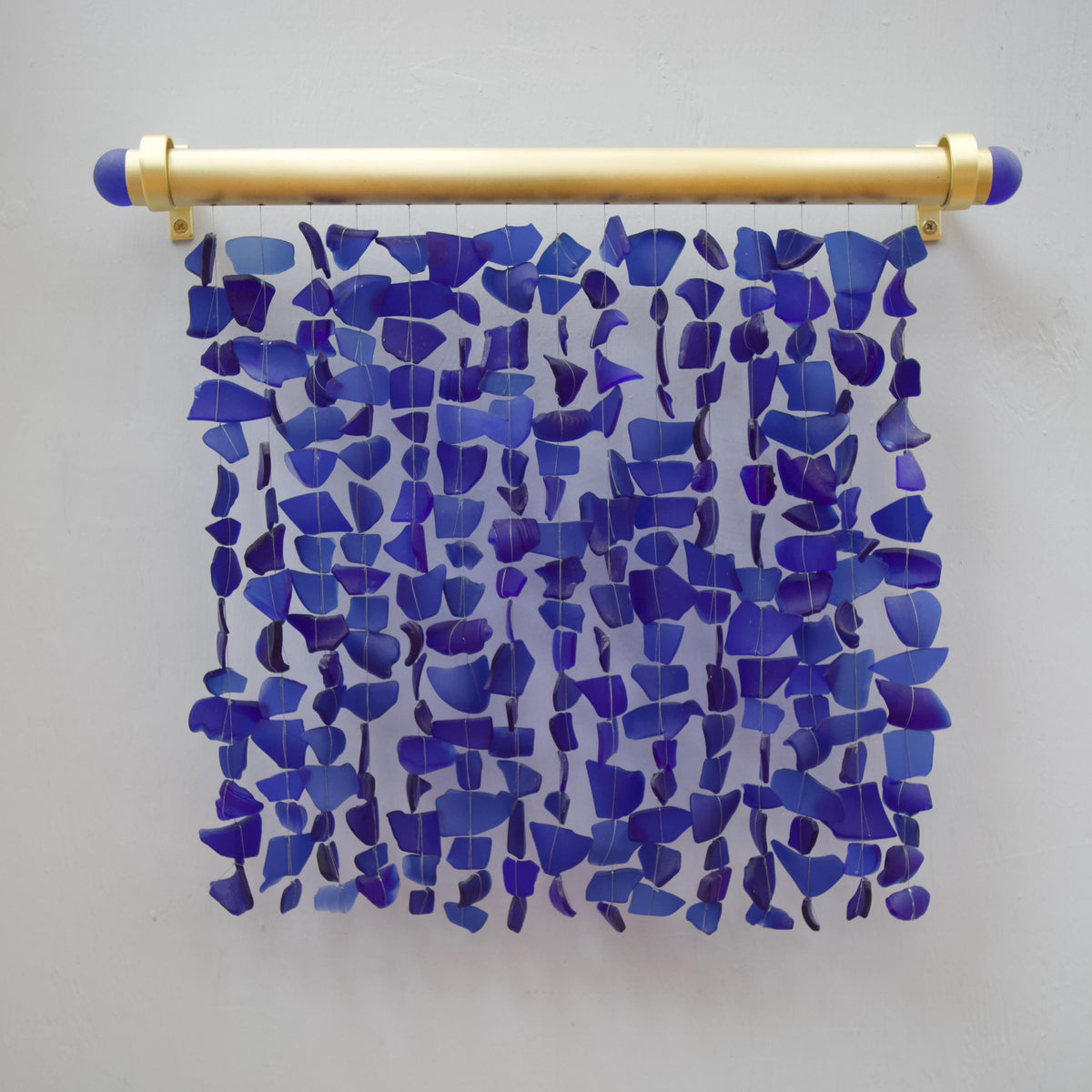 Blue Square | Royal Blue Sea Glass Wall Art