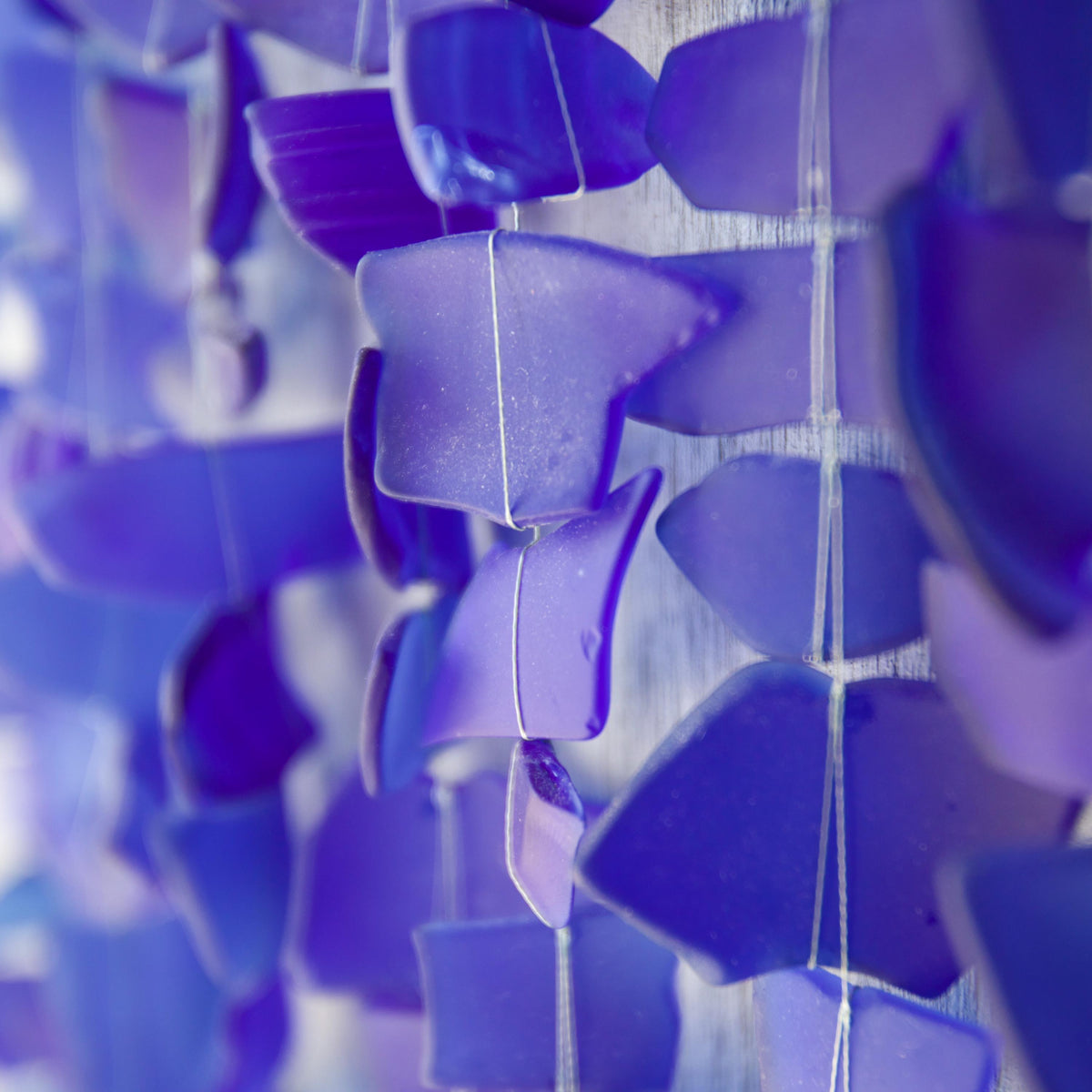 Blue Square | Royal Blue Sea Glass Wall Art