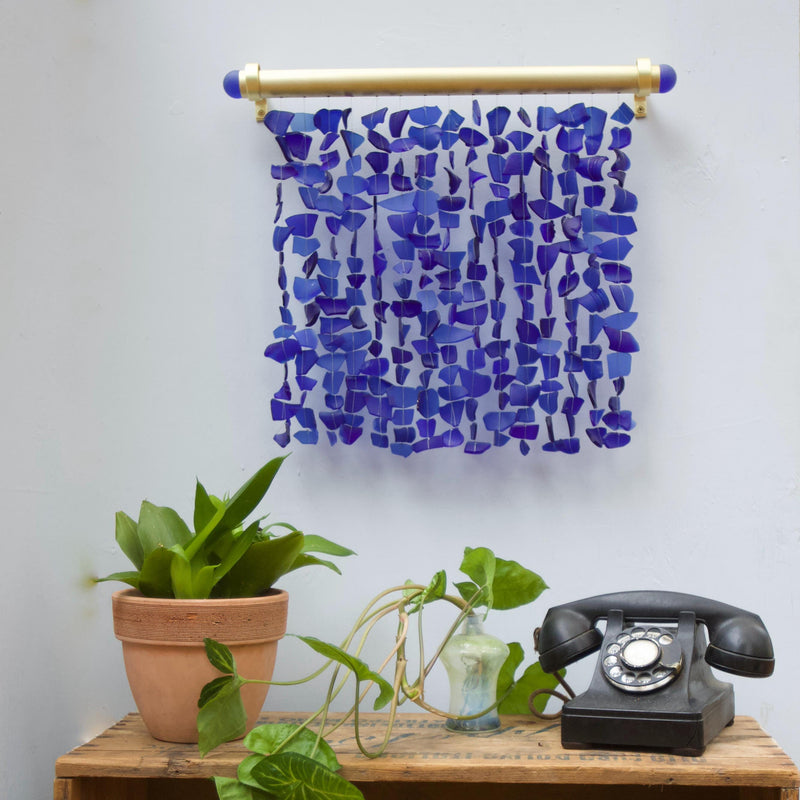 Blue Square | Royal Blue Sea Glass Wall Art
