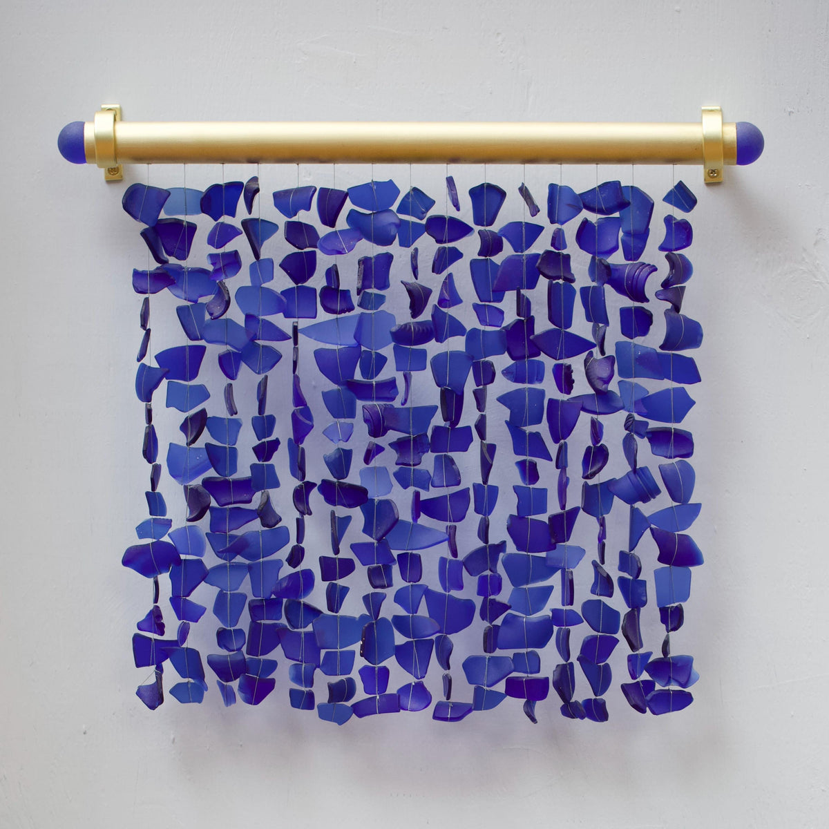Blue Square | Royal Blue Sea Glass Wall Art