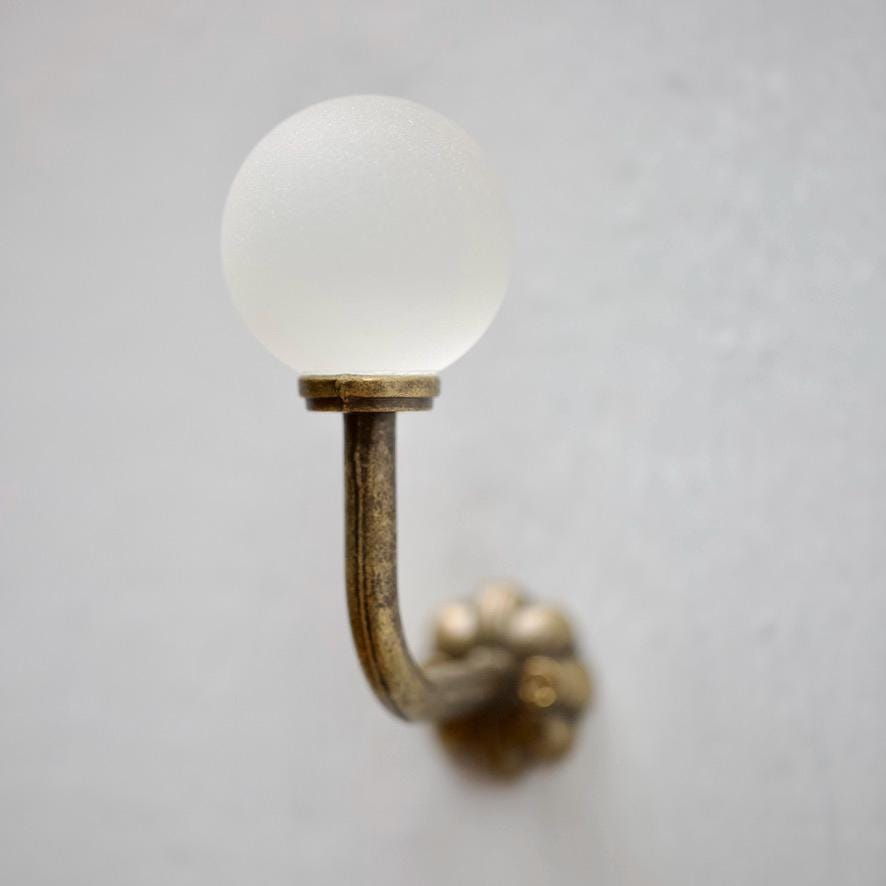 Medium Sea Glass Hook - White