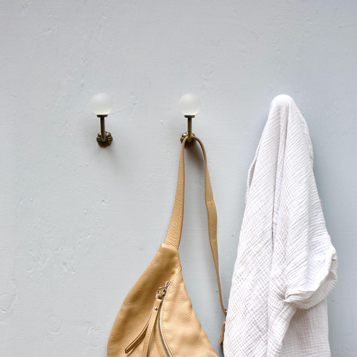 Medium Sea Glass Hook - White